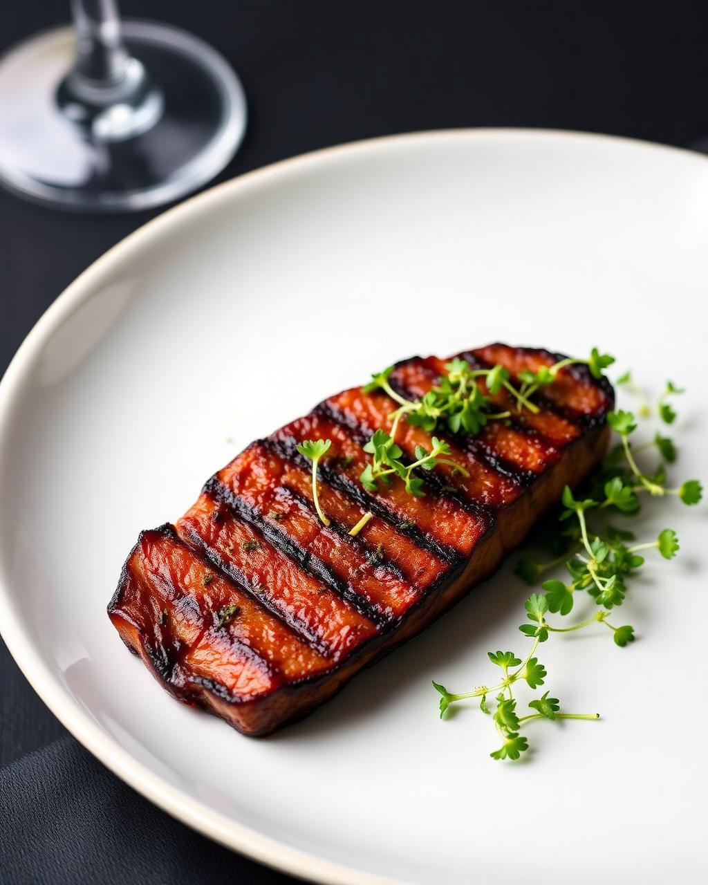 Plated steak